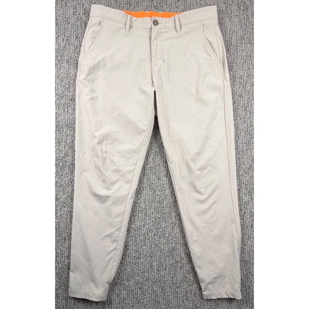 Macade Golf Joggers Mens 32S Beige Slim Ankle Zip Performance Pants JE20231011